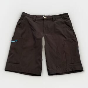 Luly Yang Amazon Mens Black Performance Uniform Cargo Stretch Shorts M 32-34